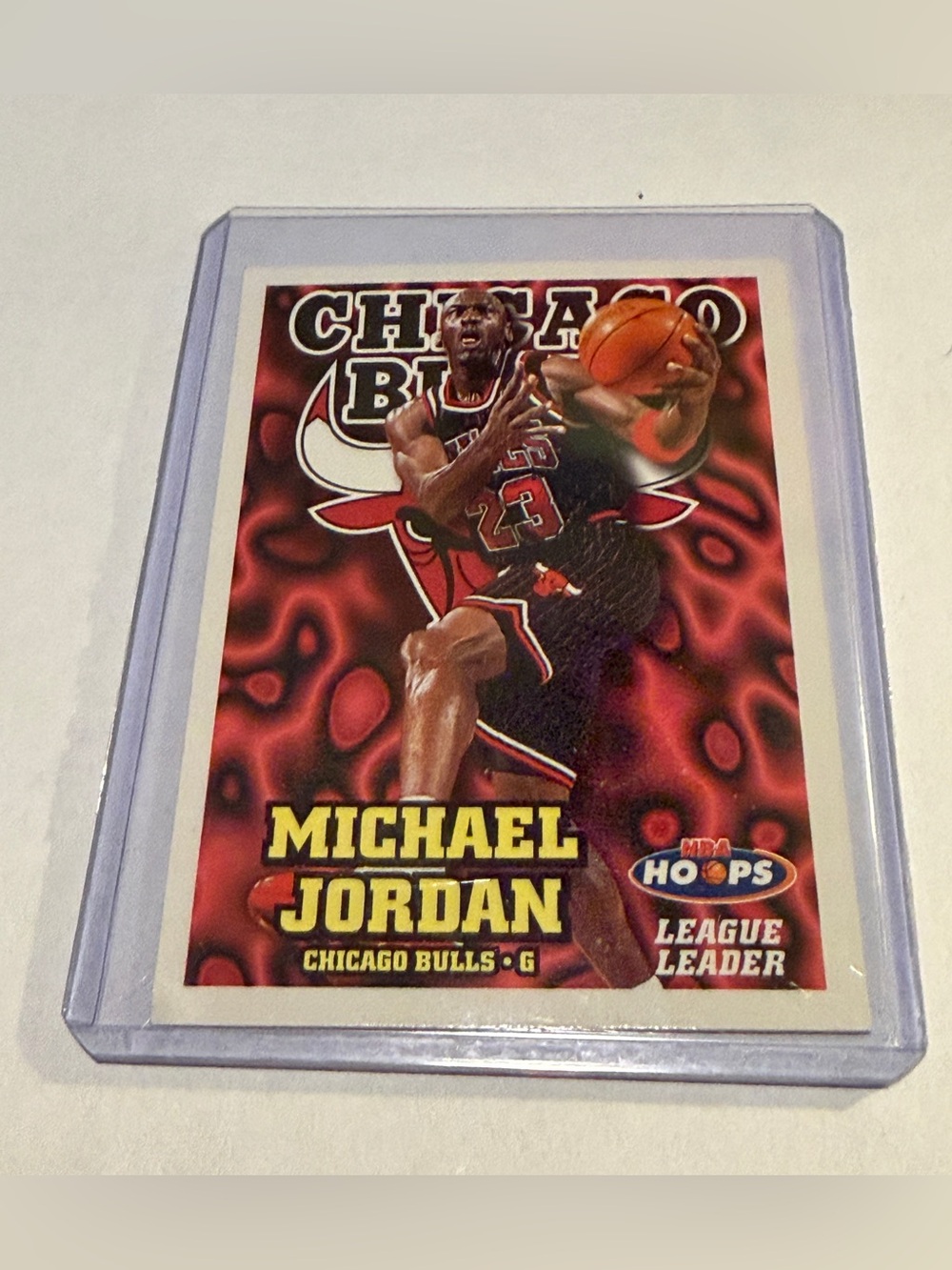 Michael Jordan 1996-97 NBA Hoops Basketball Card # 1 Chicago Bulls Vintage